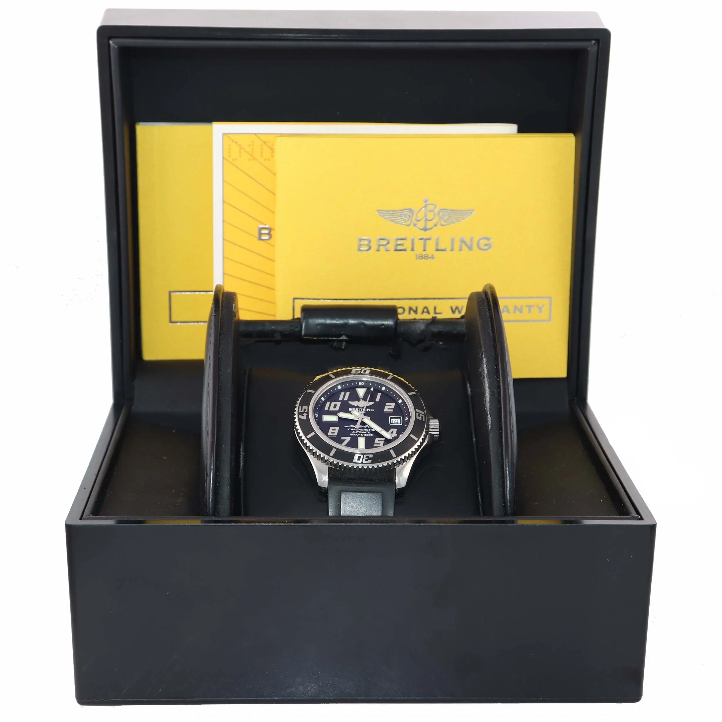 PAPERS Breitling Super Ocean 42mm A17364 Black Steel Ceramic Watch