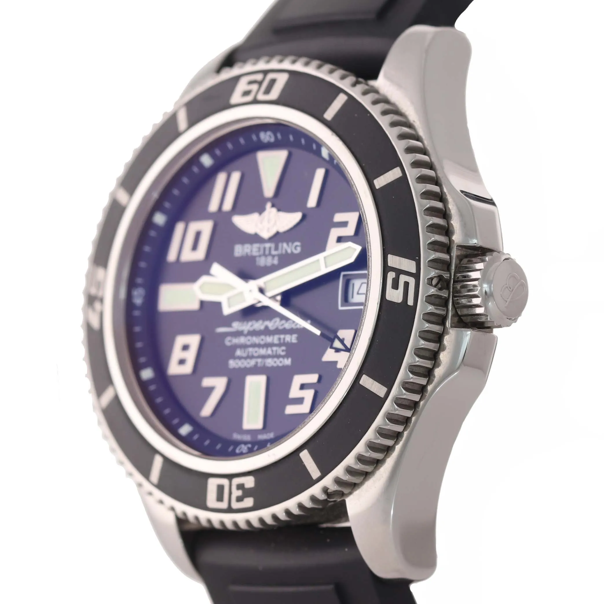 PAPERS Breitling Super Ocean 42mm A17364 Black Steel Ceramic Watch