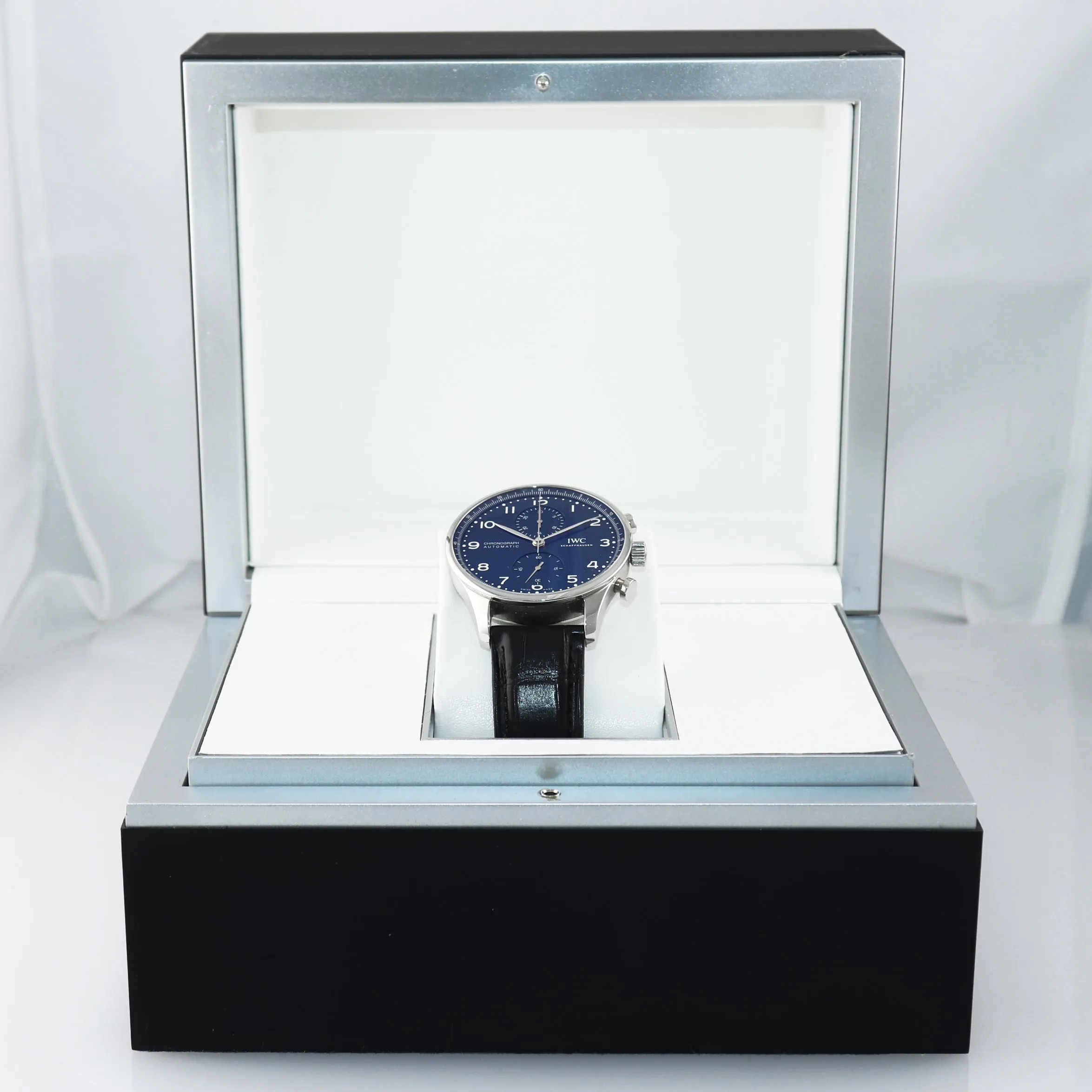 PAPERS IWC Portuguese Portugieser 150 Year Steel 41mm IW3716 Chronograph Watch