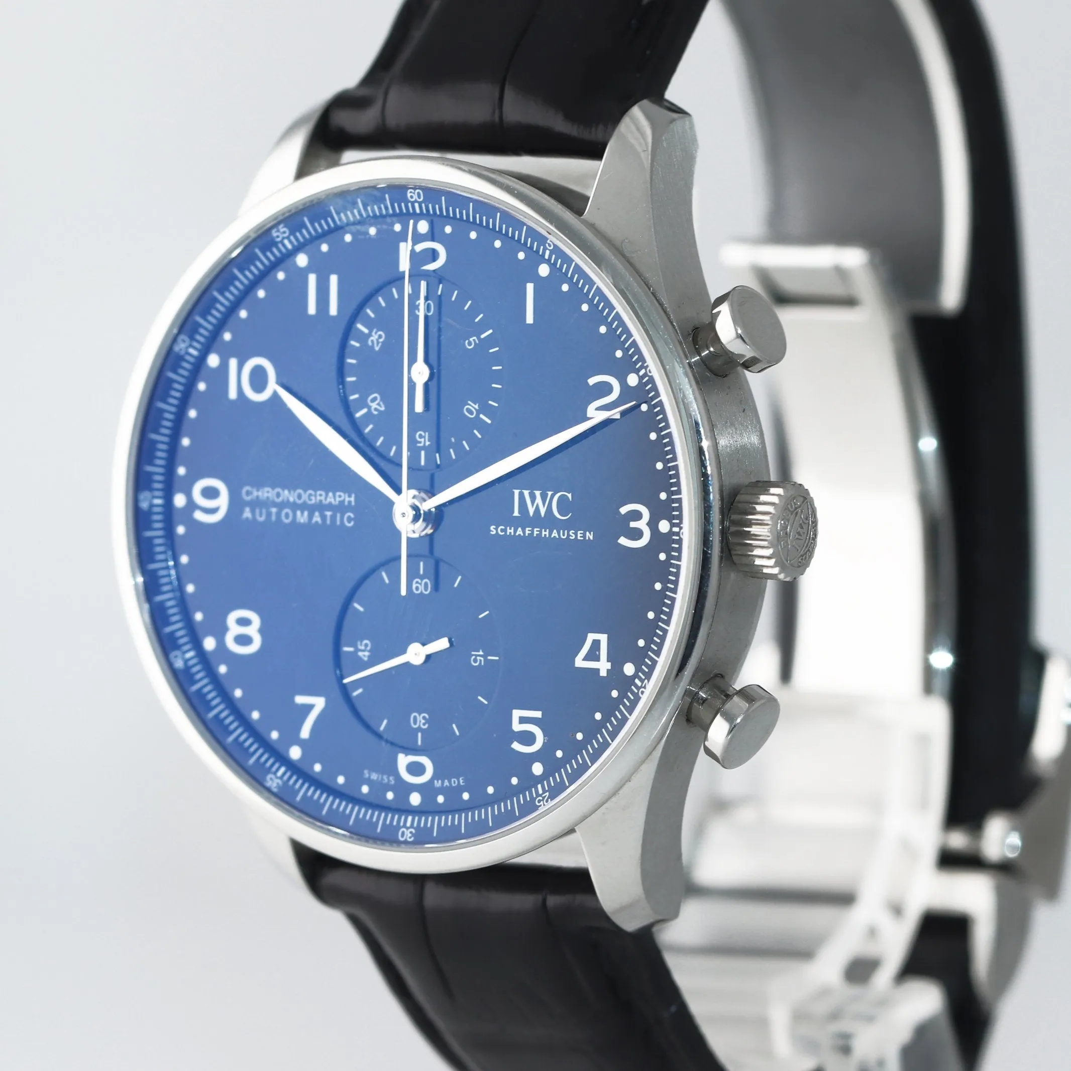 PAPERS IWC Portuguese Portugieser 150 Year Steel 41mm IW3716 Chronograph Watch