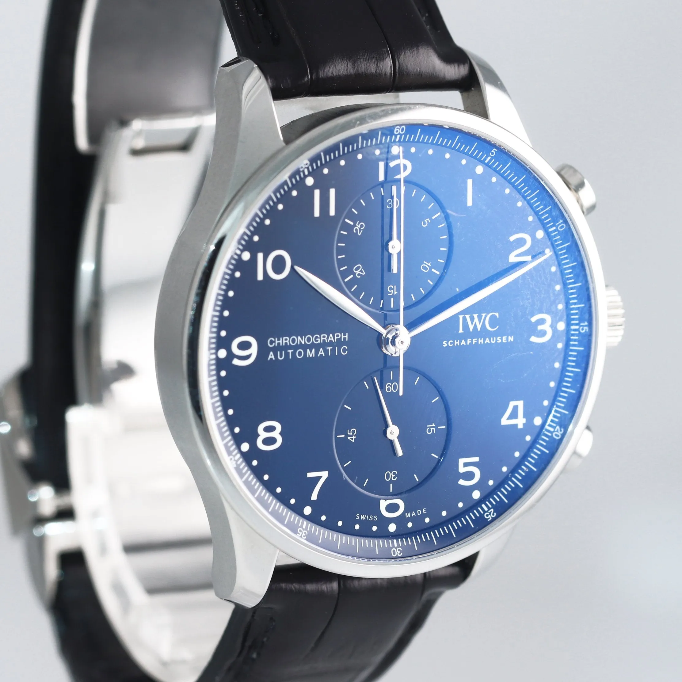 PAPERS IWC Portuguese Portugieser 150 Year Steel 41mm IW3716 Chronograph Watch