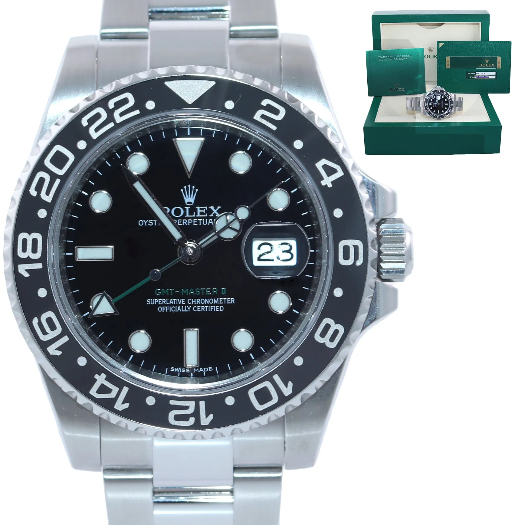 PAPERS MINT Rolex GMT Master II 116710LN Steel Ceramic Black Ceramic Watch Box