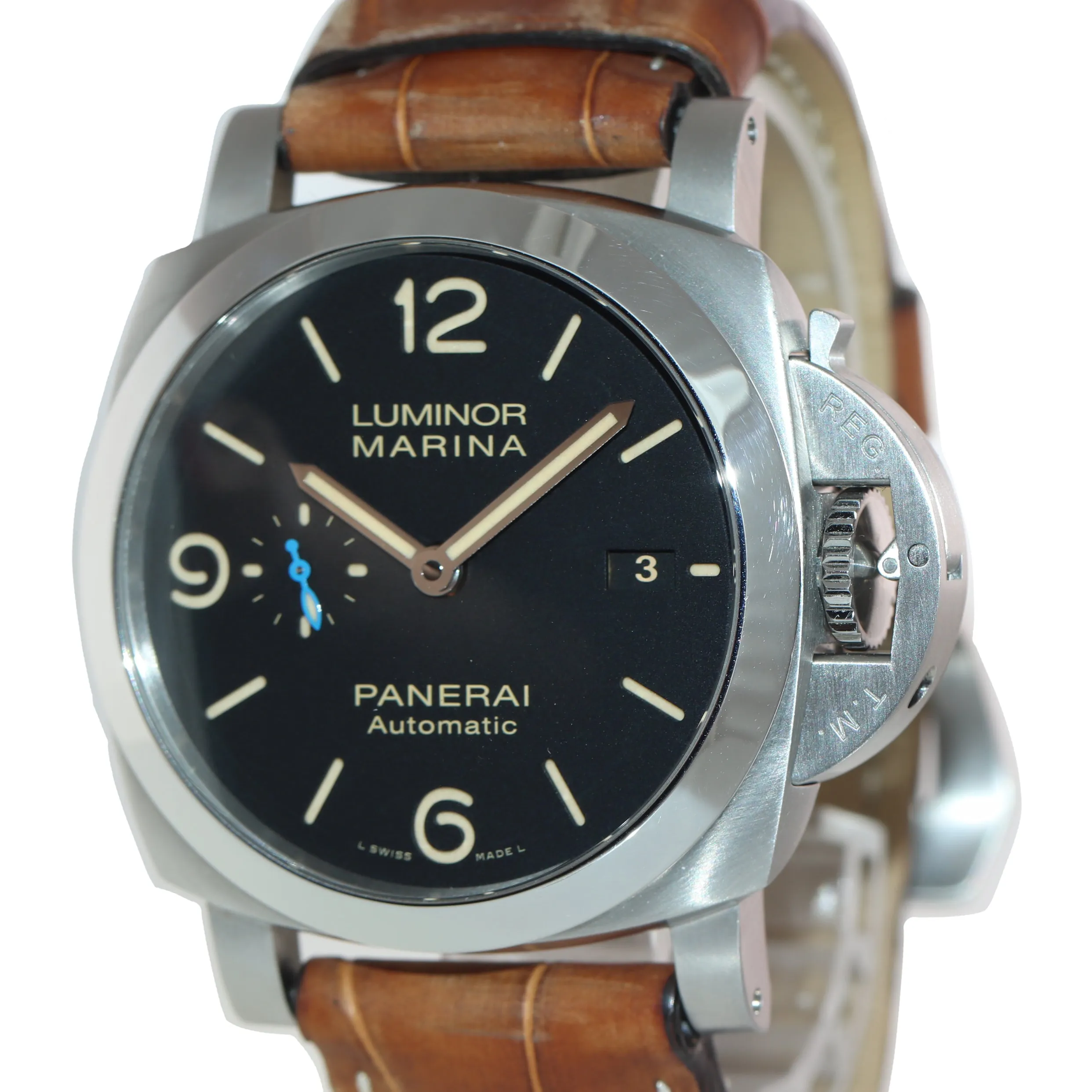 PAPERS Panerai Luminor Marina PAM01312 3 Days 1950 44 Steel Date PAM 1312 Watch