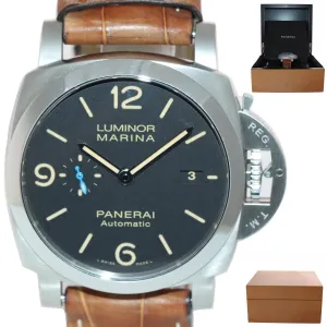 PAPERS Panerai Luminor Marina PAM01312 3 Days 1950 44 Steel Date PAM 1312 Watch