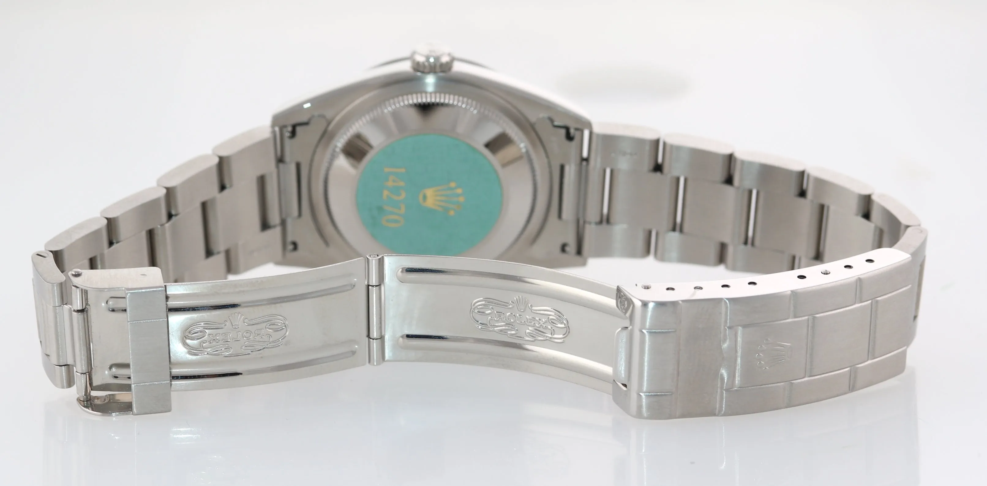 PAPERS Rolex Explorer I Black 36mm 14270 Steel Black TRITIUM Arabic Watch B