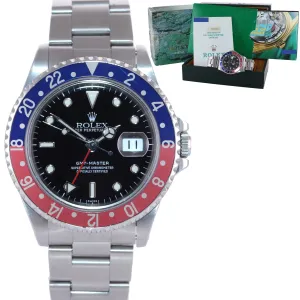 PAPERS Rolex GMT-Master TRITIUM Pepsi Blue Red Steel 40mm 16700 Watch Box
