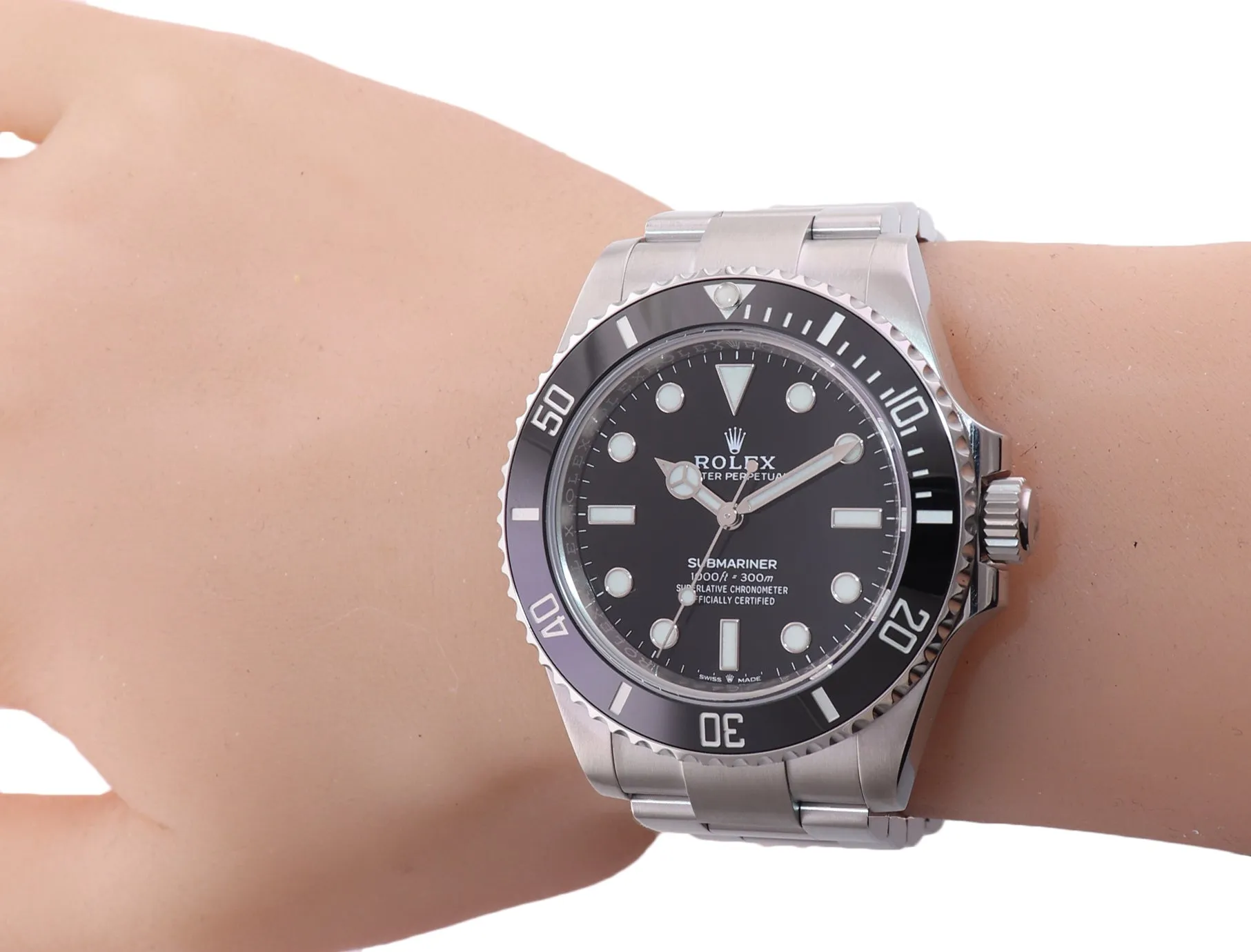 PAPERS Rolex Submariner 41mm Black Ceramic 124060LN No Date Watch Box