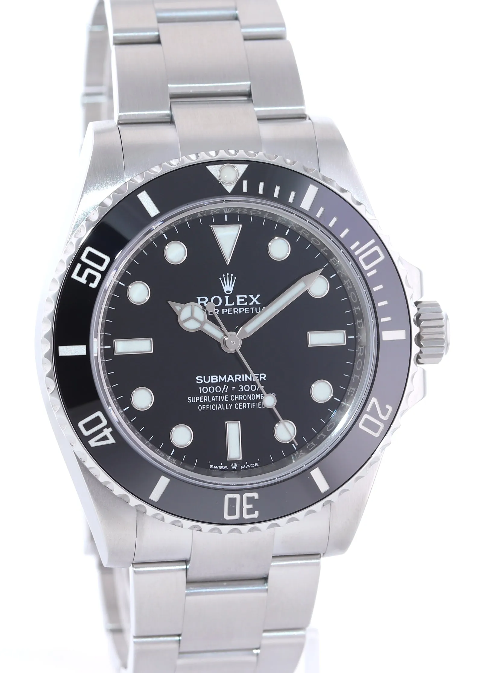 PAPERS Rolex Submariner 41mm Black Ceramic 124060LN No Date Watch Box