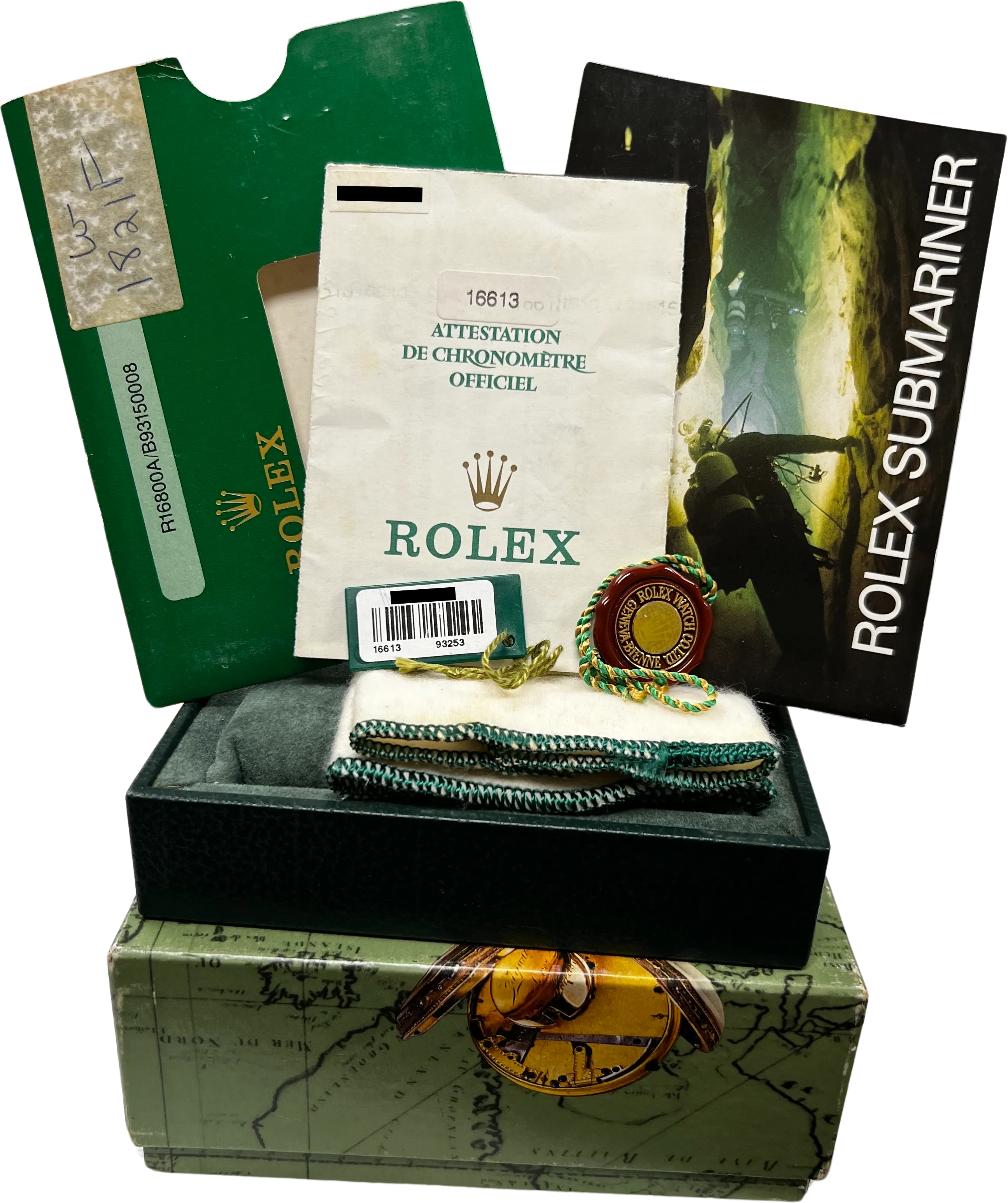 PAPERS Rolex Submariner Date 40mm Blue Two-Tone Gold Buckle Watch 16613 LB B P