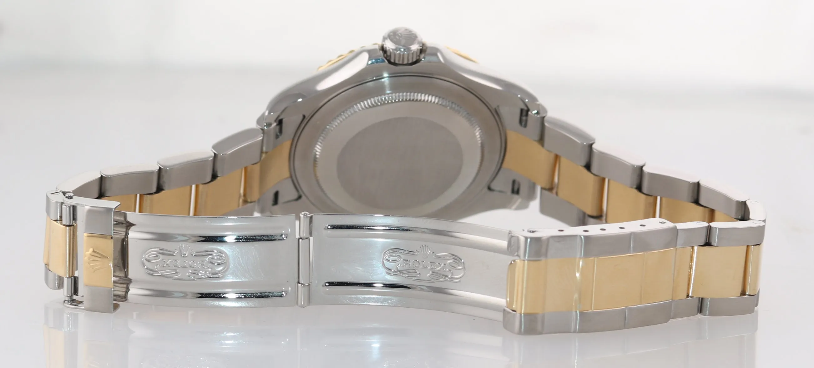 PAPERS Rolex Yacht-Master 16623 White Sapphire Two Tone Steel Yellow Gold Watch