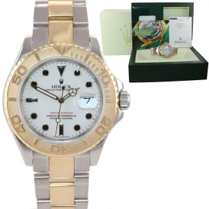 PAPERS Rolex Yacht-Master 16623 White Sapphire Two Tone Steel Yellow Gold Watch