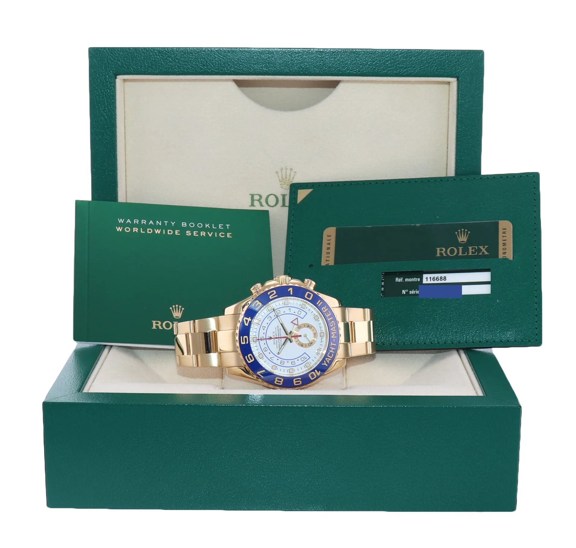 PAPERS Rolex Yacht-Master 2 Yellow Gold 116688 44mm Regatta Watch Box