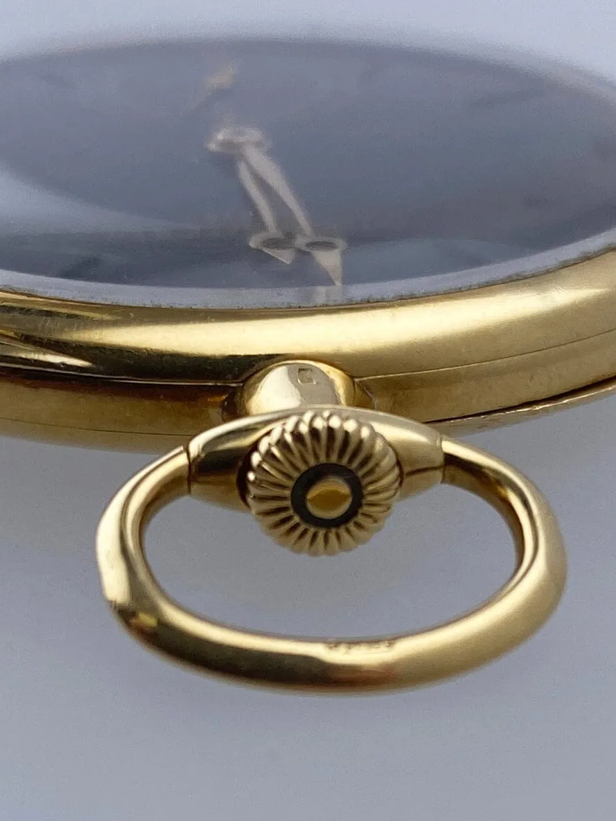 Patek Philippe & Cie Black Dial 18K Yellow Gold Openface Pocket Watch