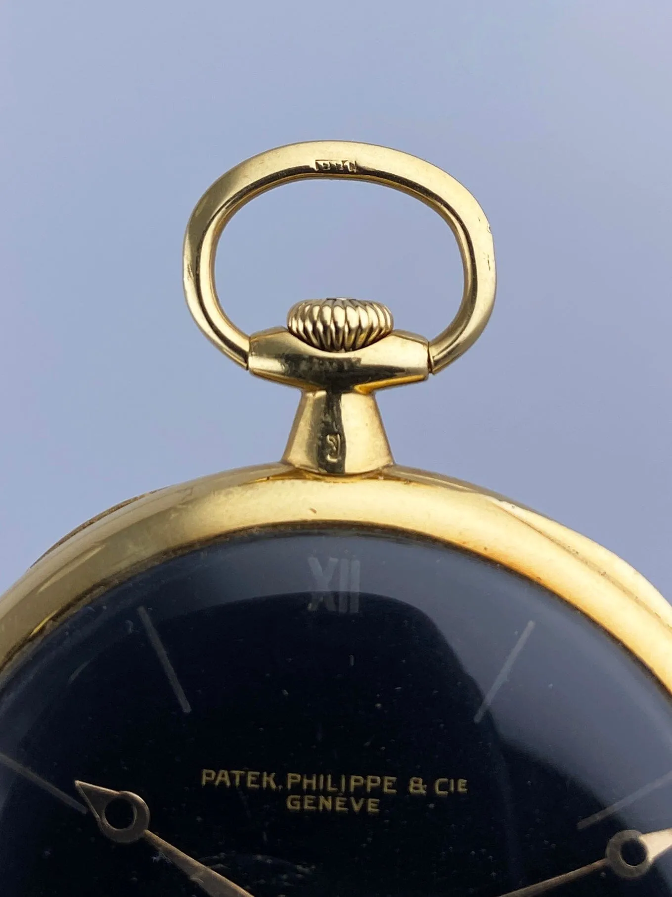 Patek Philippe & Cie Black Dial 18K Yellow Gold Openface Pocket Watch