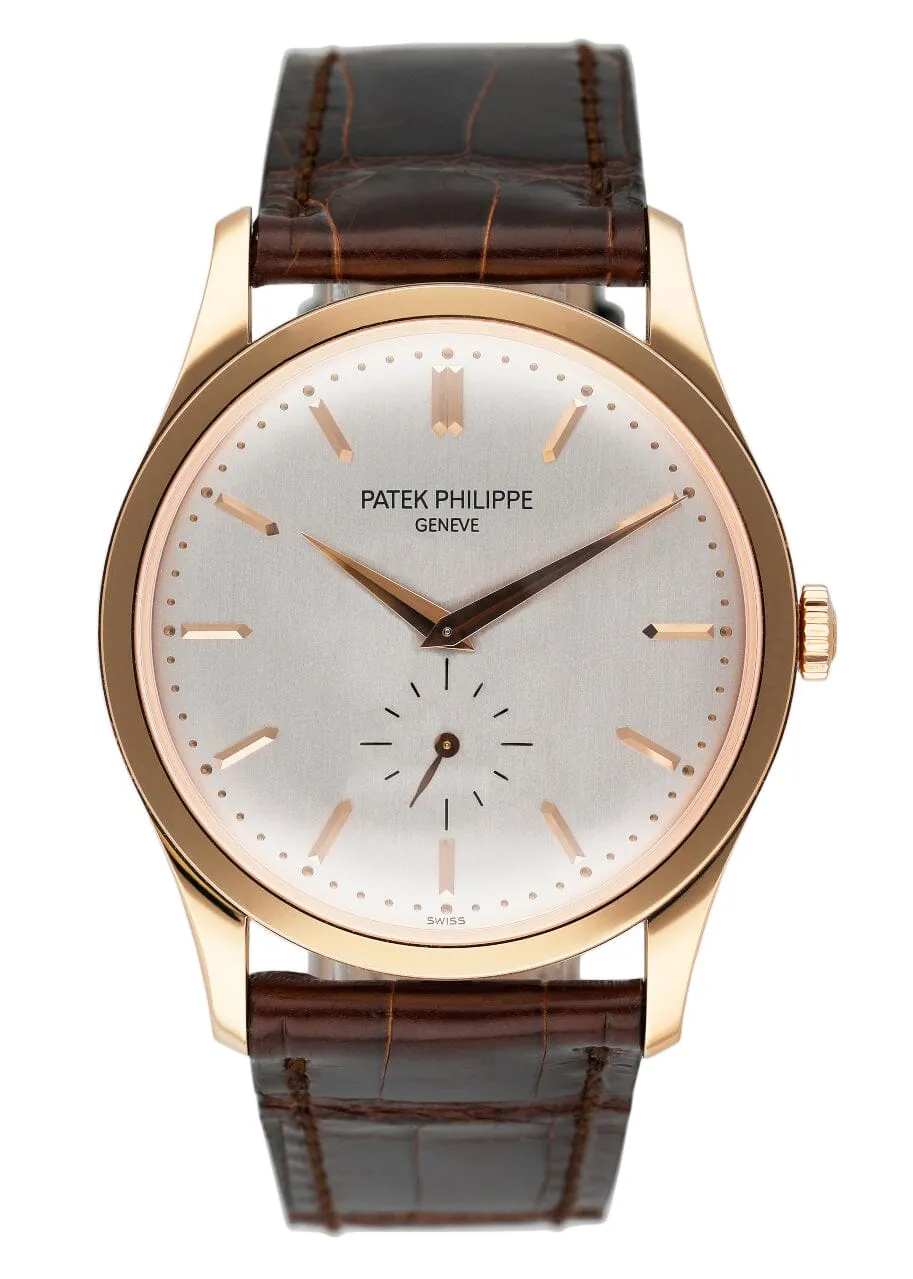 Patek Philippe Calatrava 5196R 18K Rose Gold Mens Watch With Papers