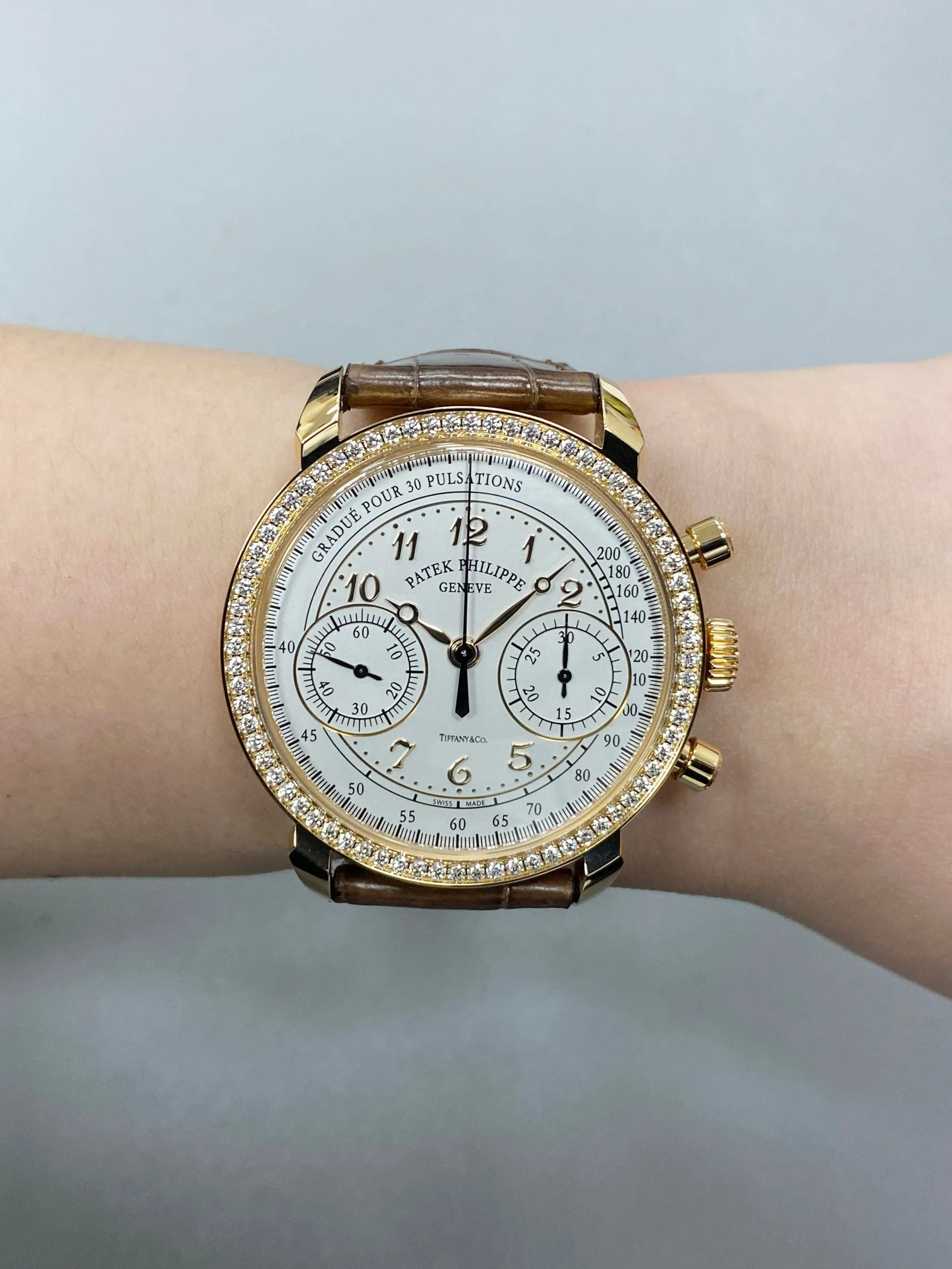 Patek Philippe Complications 7150/250R Diamond Tiffany & Co. Dial Mens Watch With Papers