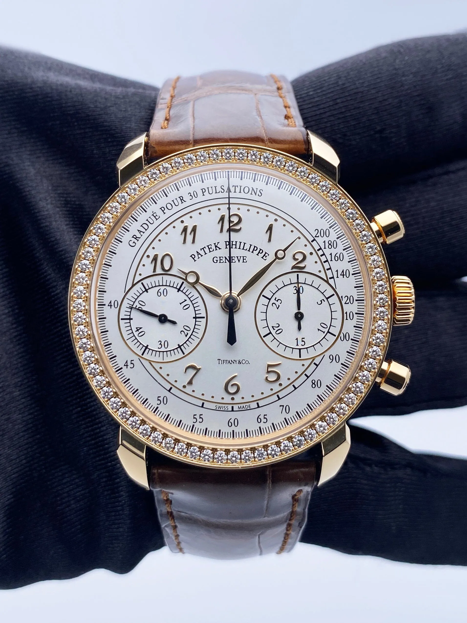 Patek Philippe Complications 7150/250R Diamond Tiffany & Co. Dial Mens Watch With Papers
