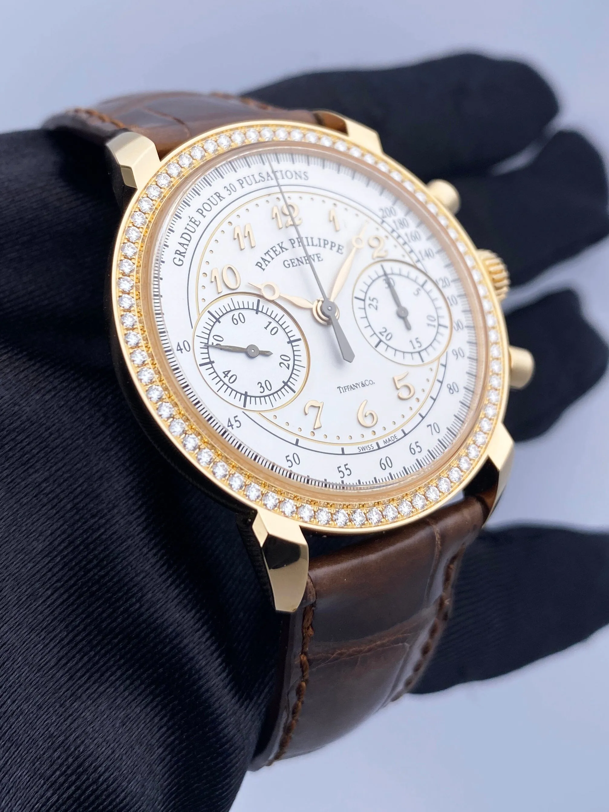 Patek Philippe Complications 7150/250R Diamond Tiffany & Co. Dial Mens Watch With Papers