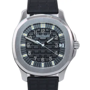Patek Philippe Steel Aquanaut Black Rubber Tropical JUMBO 5065 38mm Watch
