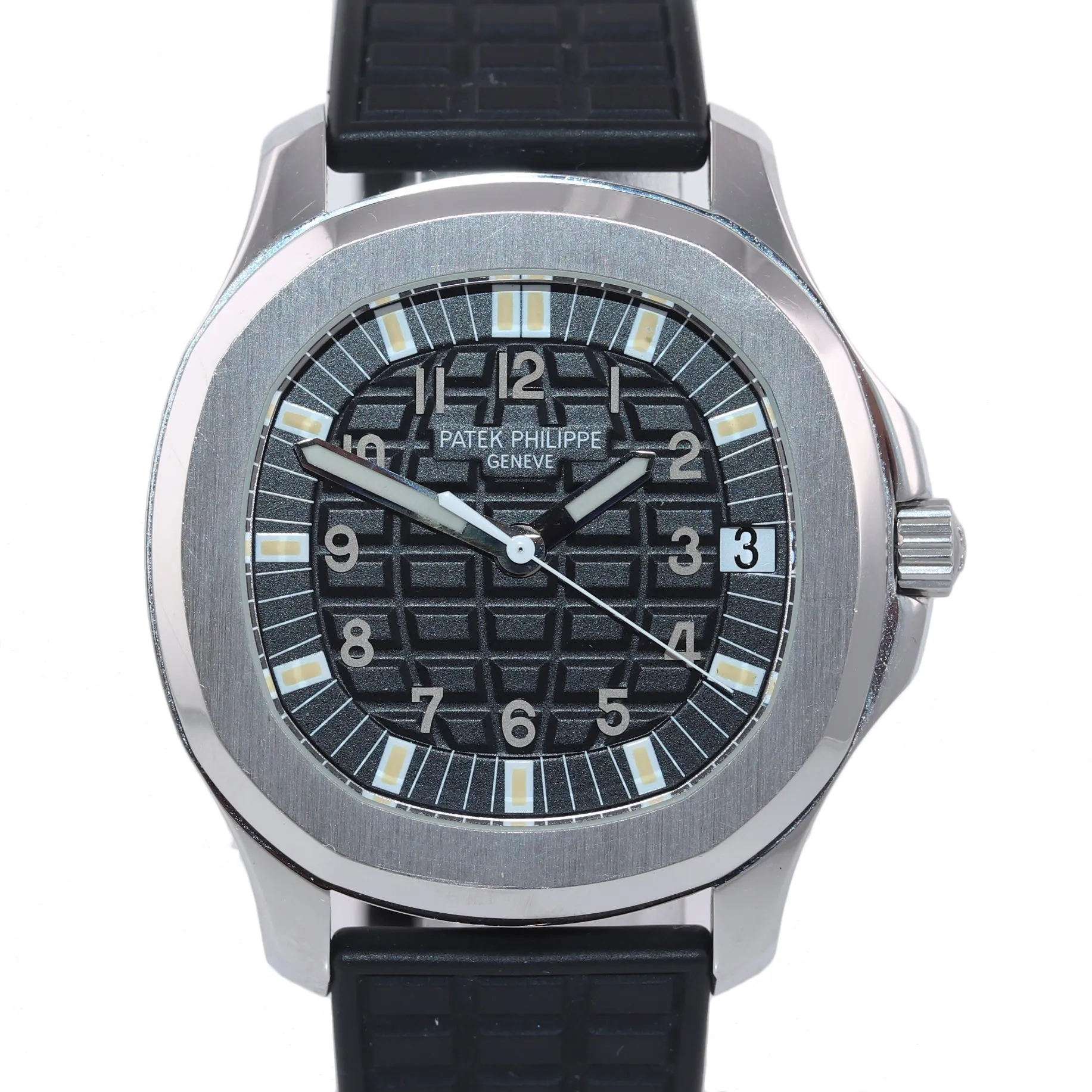 Patek Philippe Steel Aquanaut Black Rubber Tropical JUMBO 5065 38mm Watch