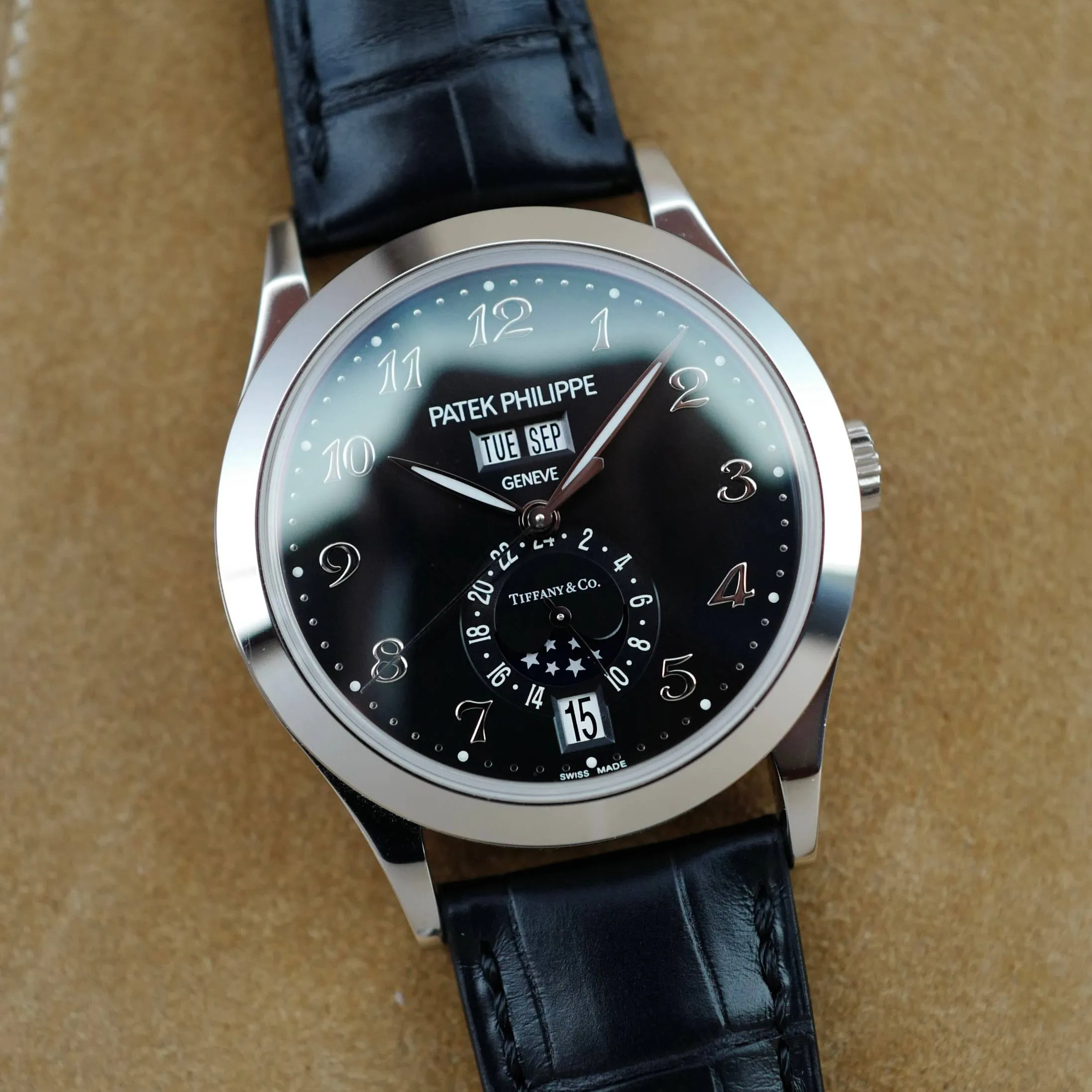 Patek Philippe White Gold Annual Calendar Tiffany & Co Watch. Ref. 5396G-012