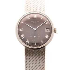 Patek Philippe White Gold Calatrava Watch with Unusual Grey Dial Watch Ref. 3514