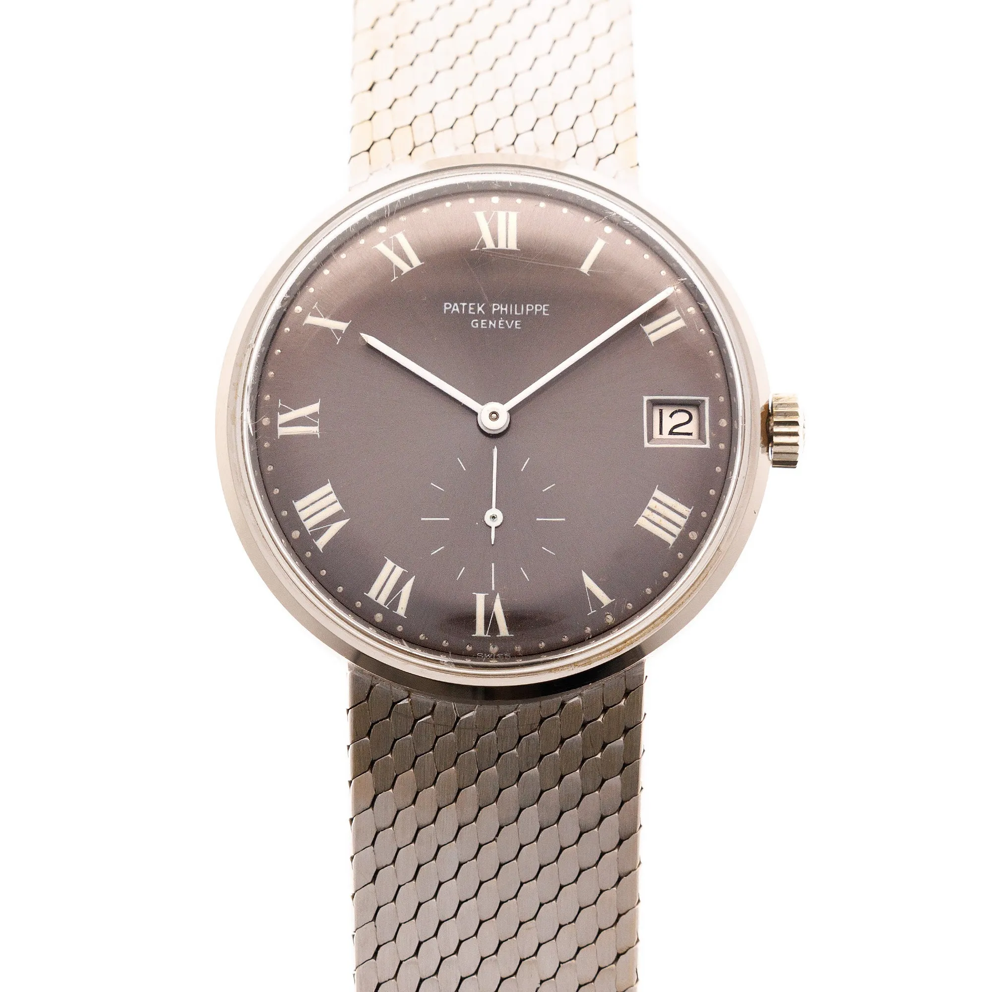 Patek Philippe White Gold Calatrava Watch with Unusual Grey Dial Watch Ref. 3514