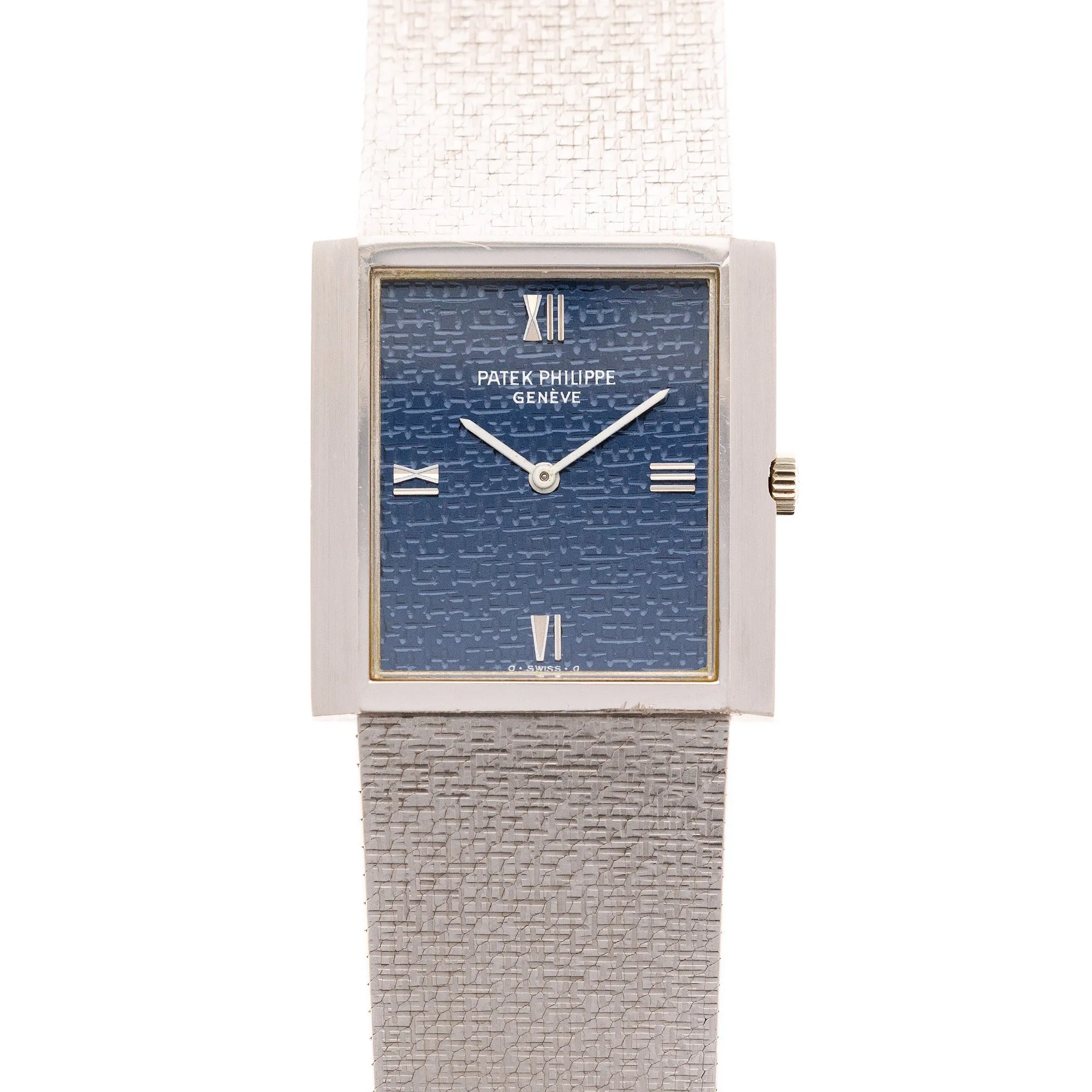 Patek Philippe White Gold Gondolo Ref. 3571 with Textured Blue Dial and JPE Bracelet