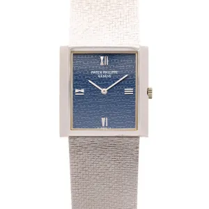 Patek Philippe White Gold Gondolo Ref. 3571 with Textured Blue Dial and JPE Bracelet