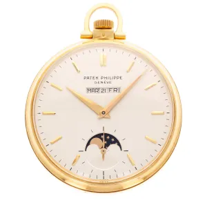 Patek Philippe Yellow Gold Perpetual Calendar Pocket Watch Ref. 725/2