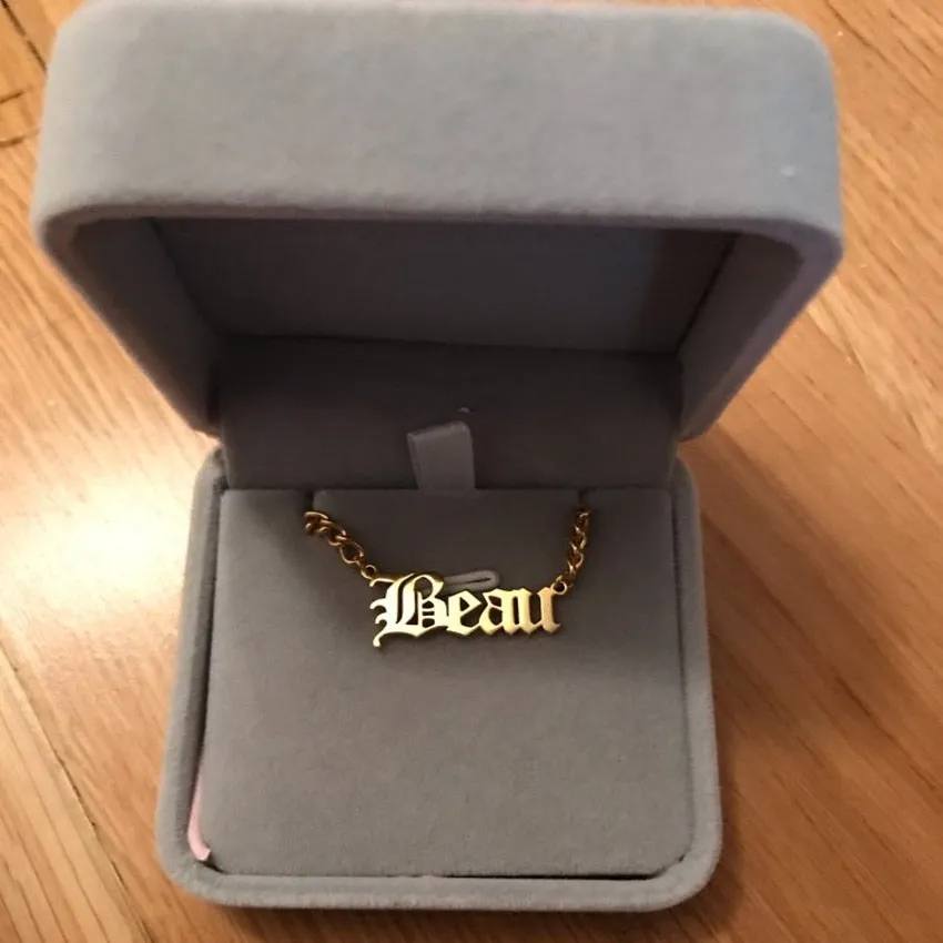 Personalized Name Necklace Stainless Steel Curb