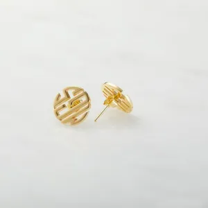 Personalized Round Monogram Stud Earrings