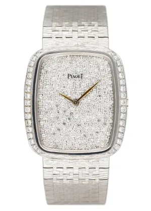 Piaget 9765 A6 Pave Dial 18K White Gold Ladies Watch