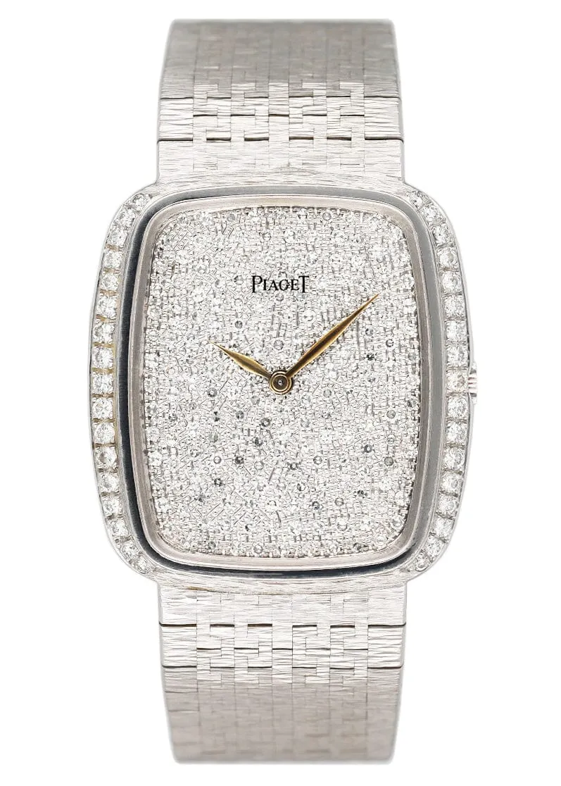 Piaget 9765 A6 Pave Dial 18K White Gold Ladies Watch