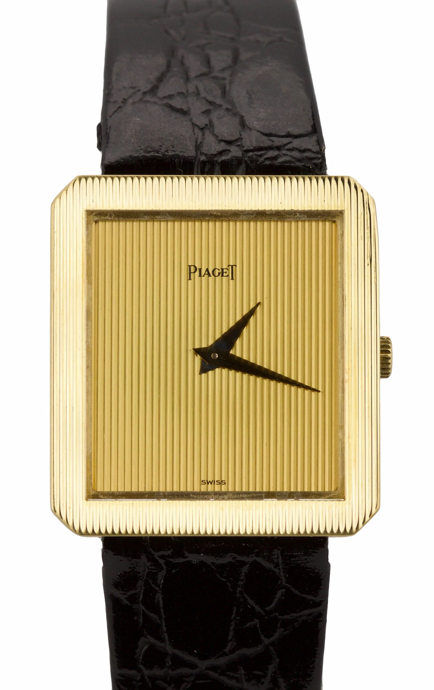Piaget Protocole 25mm Quartz 8154 Champagne 18K Yellow Gold Leather Watch