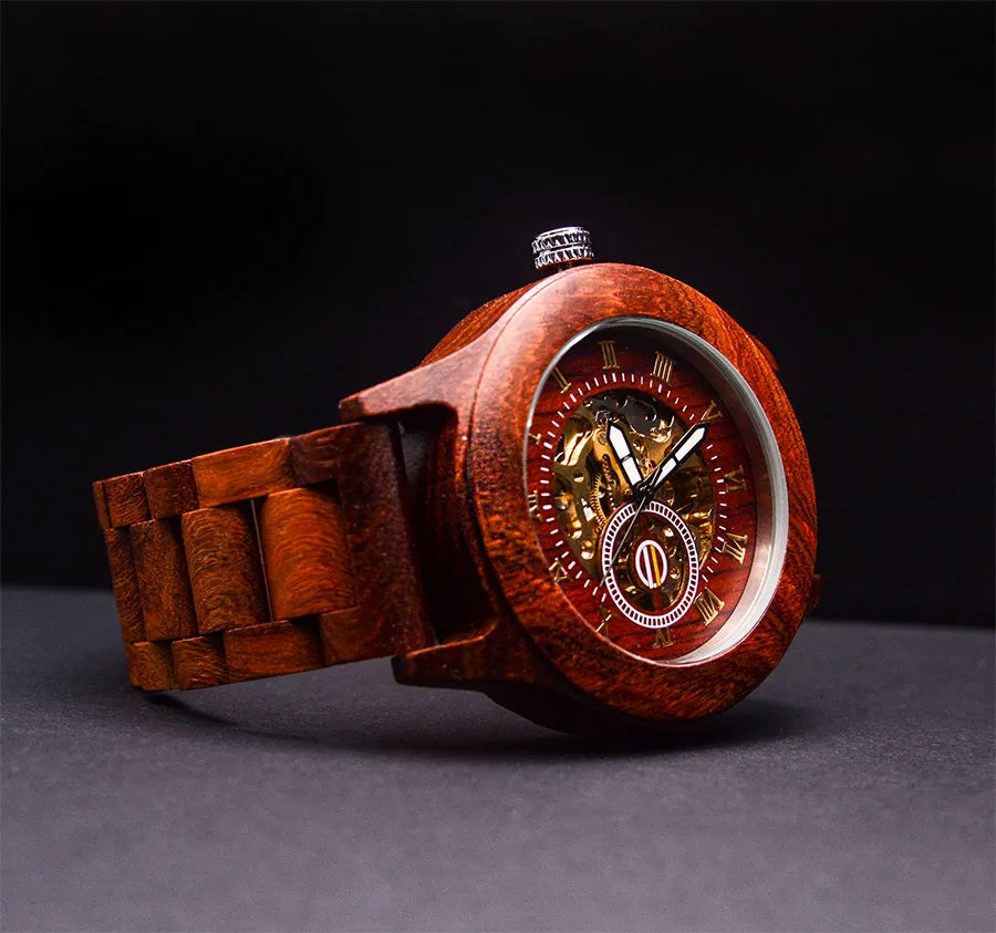Premium Eco-Friendly Manual Mechanical Wooden Watches For Men