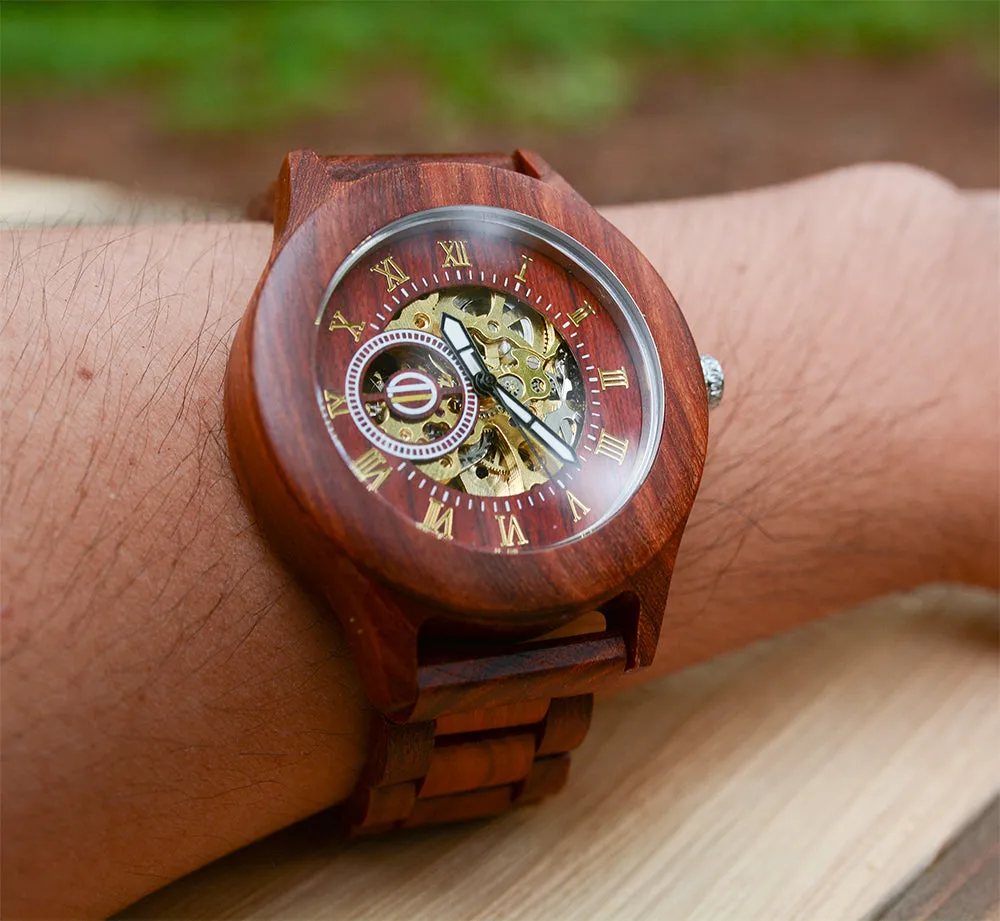 Premium Eco-Friendly Manual Mechanical Wooden Watches For Men
