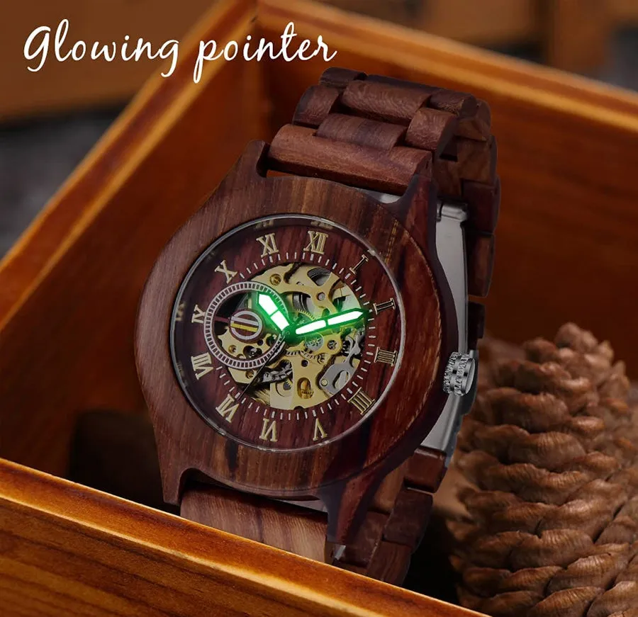 Premium Eco-Friendly Manual Mechanical Wooden Watches For Men