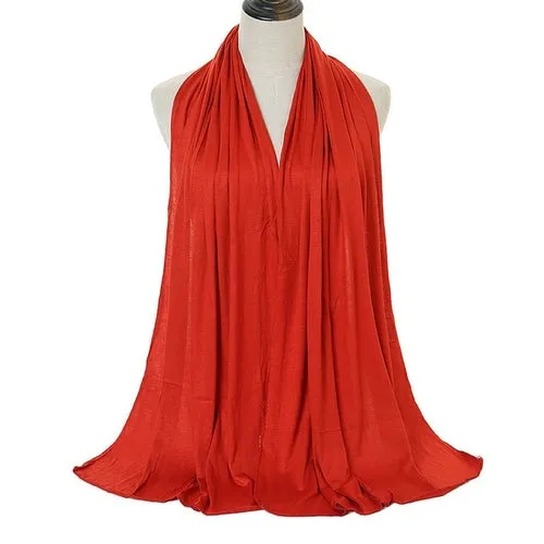 "Soft and Comfortable Modal Cotton Jersey Hijab Scarf for Women - Perfect for Everyday Wear"