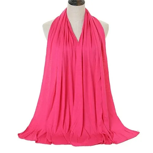 "Soft and Comfortable Modal Cotton Jersey Hijab Scarf for Women - Perfect for Everyday Wear"