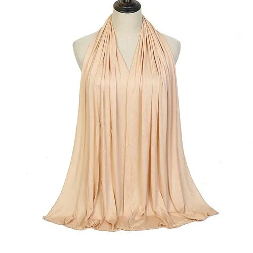 "Soft and Comfortable Modal Cotton Jersey Hijab Scarf for Women - Perfect for Everyday Wear"