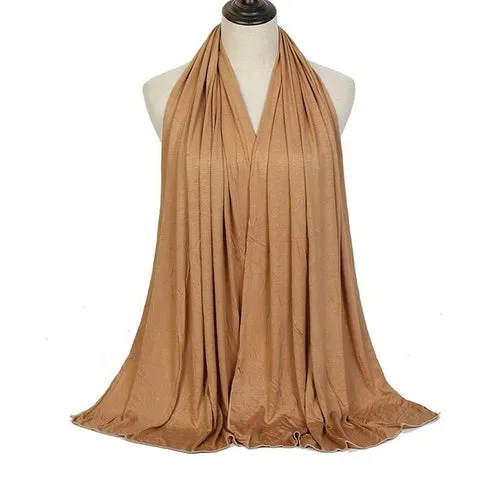 "Soft and Comfortable Modal Cotton Jersey Hijab Scarf for Women - Perfect for Everyday Wear"