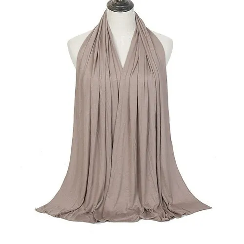 "Soft and Comfortable Modal Cotton Jersey Hijab Scarf for Women - Perfect for Everyday Wear"