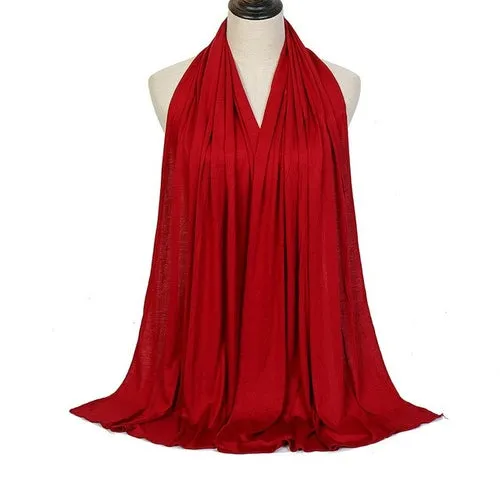 "Soft and Comfortable Modal Cotton Jersey Hijab Scarf for Women - Perfect for Everyday Wear"