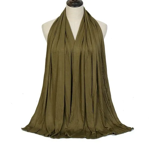 "Soft and Comfortable Modal Cotton Jersey Hijab Scarf for Women - Perfect for Everyday Wear"