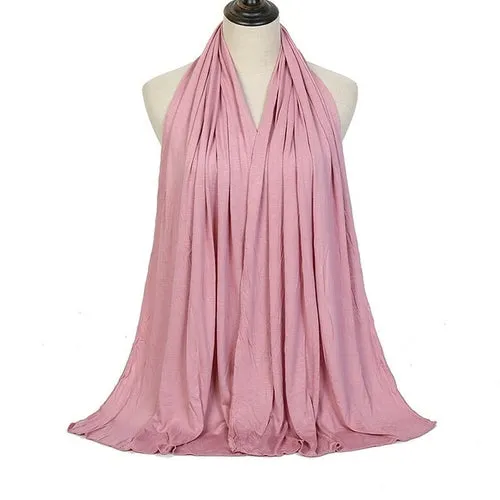 "Soft and Comfortable Modal Cotton Jersey Hijab Scarf for Women - Perfect for Everyday Wear"