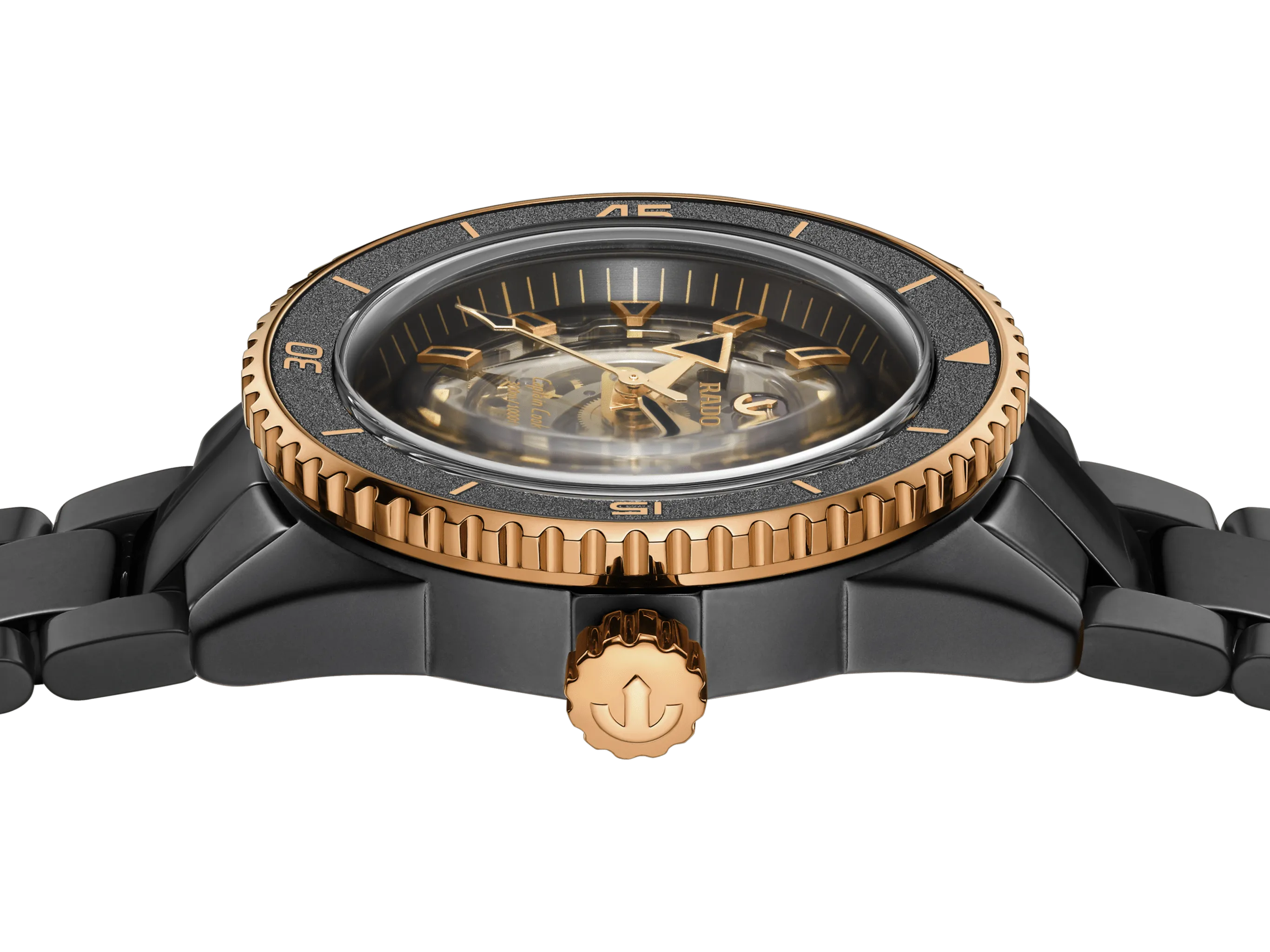 RADO Captain Cook High-Tech Ceramic Skeleton 43mm Black-Rose Gold Men's Watch R32192152