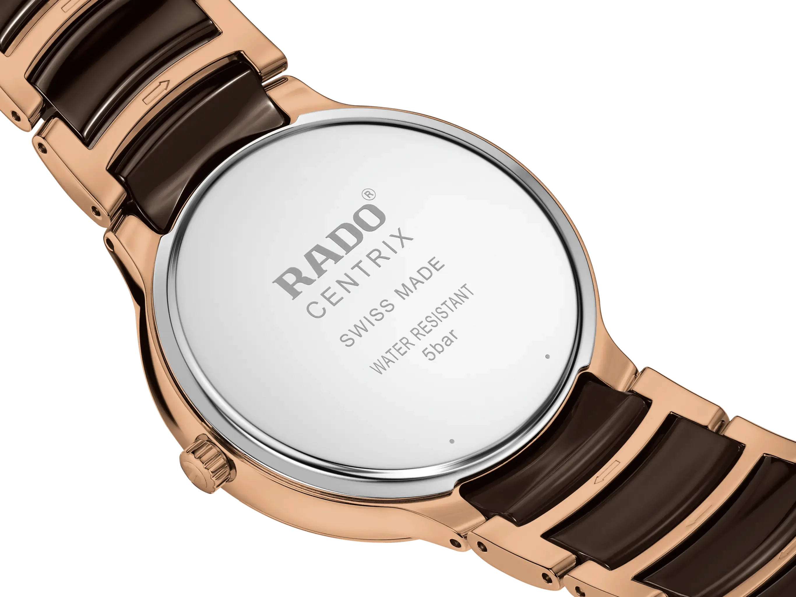 RADO Centrix 39.5mm Rose Gold-Brown Ceramic Men's Watch R30023302
