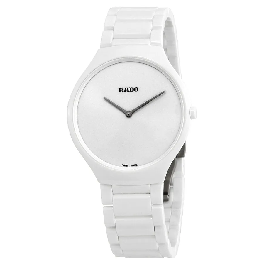Rado True Thinline White Dial White Ceramic Ladies Watch R27957012