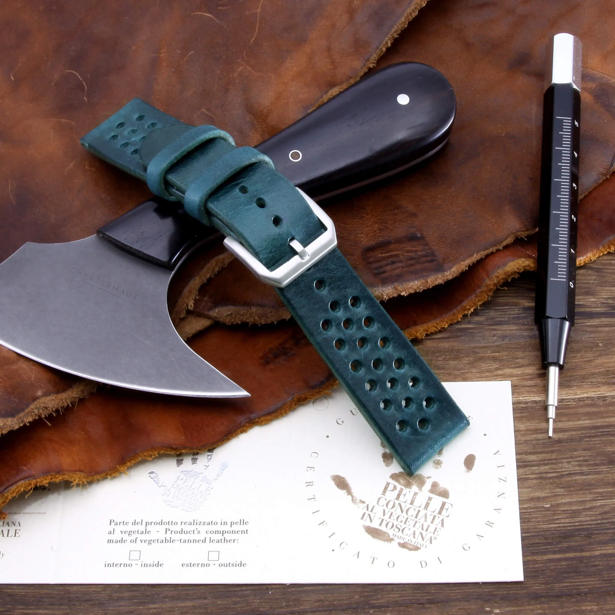 Rally Leather Watch Strap, Military 106 | Stitch-less